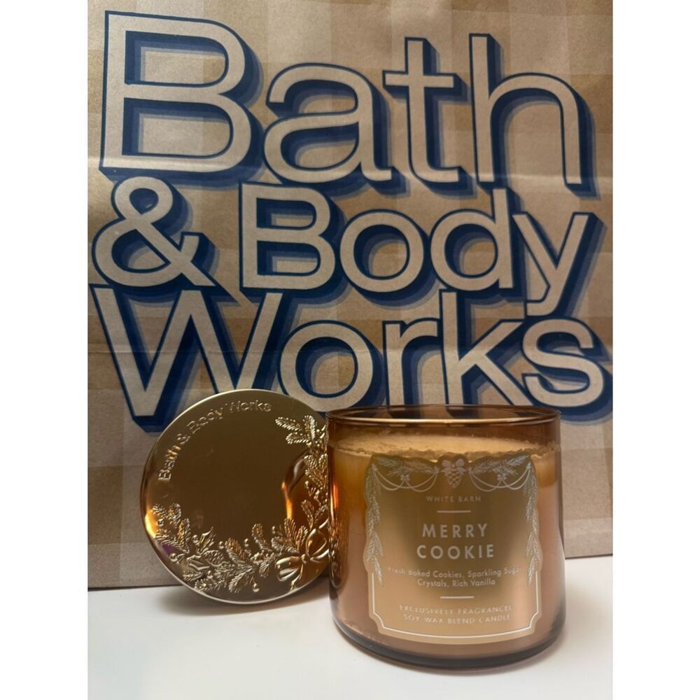 Bath & Body Works Merry Cookie Candle Wax DIY Home Fragrance 3 Wick Jar New